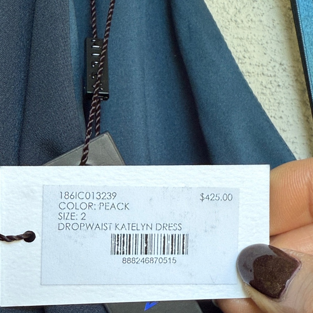 NWT Milly Katelynn Drop-Waist Halter Mini Dress w Ruffle Hem Deep Teal Size 2 - Picture 5 of 14